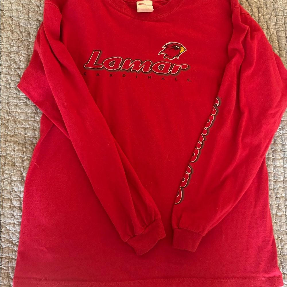 Lamar University Red and White Spirit wear Hoodie Shirt Set Small - Picture 7 of 7